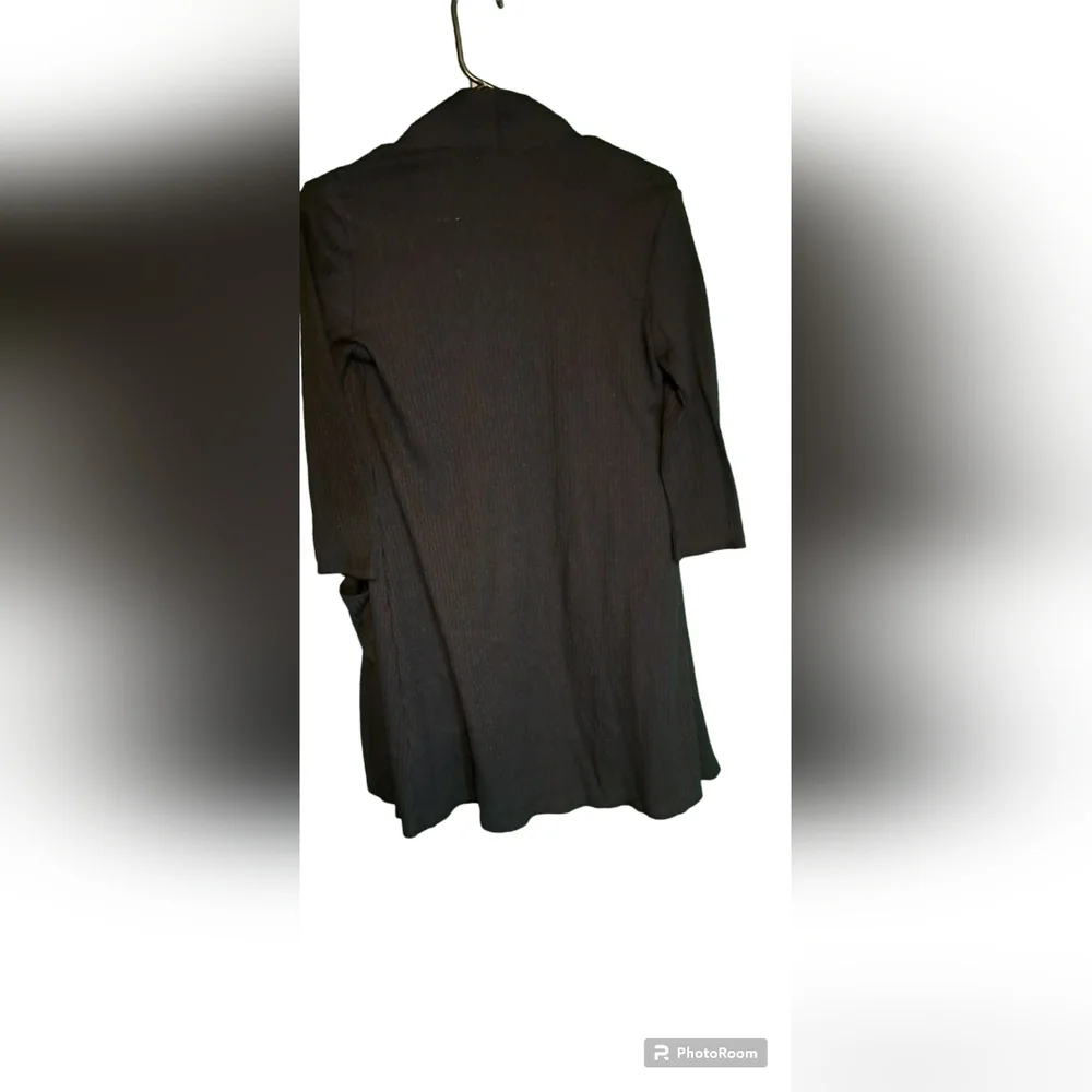 Black Cardigan over a yellow dress. - Picture 8 of 9